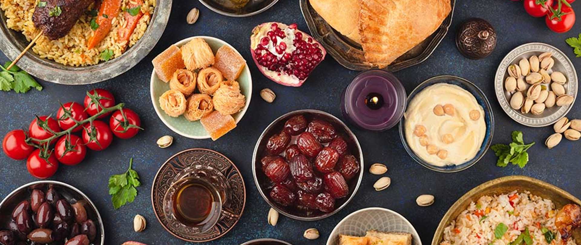 A mixture of foods to be enjoyed on Ramadan