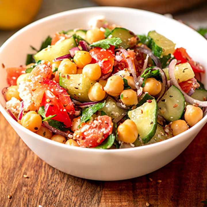 A bowl of chickpea salad