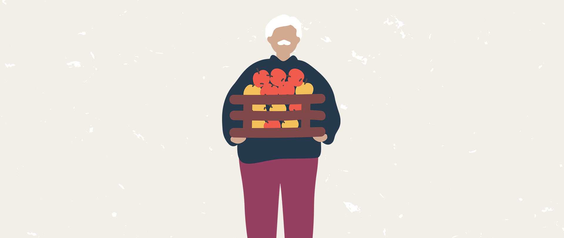 Man carrying vegetables illustration